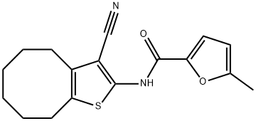 N-(3-cyano-4,5,6,7,8,9-hexahydrocycloocta[b]thiophen-2-yl)-5-methylfuran-2-carboxamide 结构式