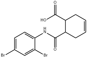 6-[(2,4-dibromophenyl)carbamoyl]cyclohex-3-ene-1-carboxylic acid 结构式