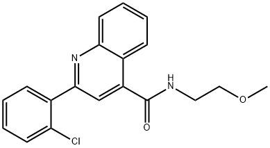 2-(2-chlorophenyl)-N-(2-methoxyethyl)quinoline-4-carboxamide 结构式