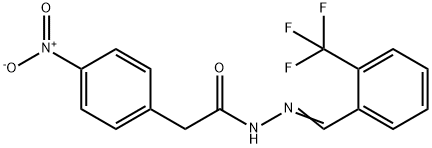 2-(4-nitrophenyl)-N-[(E)-[2-(trifluoromethyl)phenyl]methylideneamino]acetamide 结构式