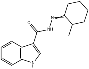 N-[(E)-(2-methylcyclohexylidene)amino]-1H-indole-3-carboxamide 结构式