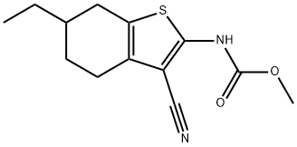 methyl N-(3-cyano-6-ethyl-4,5,6,7-tetrahydro-1-benzothiophen-2-yl)carbamate 结构式