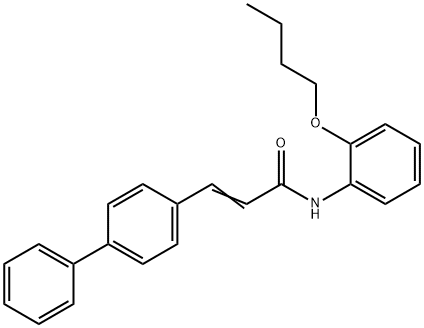 (E)-N-(2-butoxyphenyl)-3-(4-phenylphenyl)prop-2-enamide 结构式