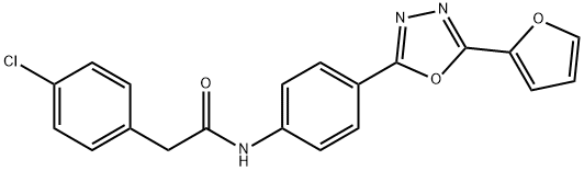2-(4-氯苯基)-N-(4-(5-(呋喃-2-基)-1,3,4-恶二唑-2-基)苯基)乙酰胺 结构式