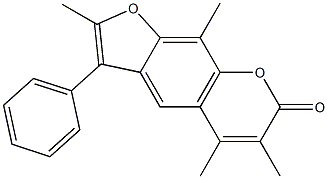 2,5,6,9-tetramethyl-3-phenylfuro[3,2-g]chromen-7-one 结构式