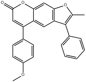 5-(4-methoxyphenyl)-2-methyl-3-phenylfuro[3,2-g]chromen-7-one 结构式