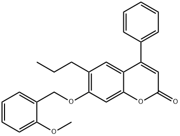 7-[(2-methoxyphenyl)methoxy]-4-phenyl-6-propylchromen-2-one 结构式