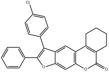 10-(4-chlorophenyl)-9-phenyl-1,2,3,4-tetrahydro-[1]benzofuro[6,5-c]isochromen-5-one 结构式