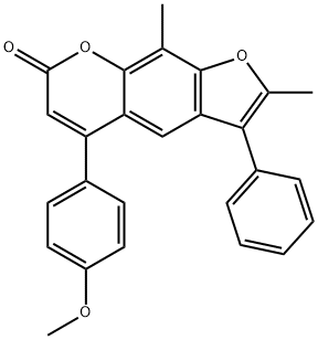 5-(4-methoxyphenyl)-2,9-dimethyl-3-phenylfuro[3,2-g]chromen-7-one 结构式