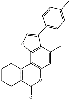 4-methyl-3-(4-methylphenyl)-8,9,10,11-tetrahydro-[1]benzofuro[6,7-c]isochromen-7-one 结构式