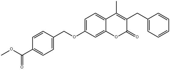 methyl 4-[(3-benzyl-4-methyl-2-oxochromen-7-yl)oxymethyl]benzoate 结构式