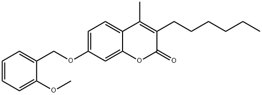 3-hexyl-7-[(2-methoxyphenyl)methoxy]-4-methylchromen-2-one 结构式