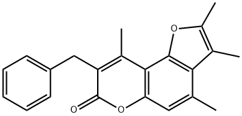 8-benzyl-2,3,4,9-tetramethylfuro[2,3-f]chromen-7-one 结构式