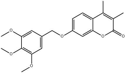 3,4-dimethyl-7-[(3,4,5-trimethoxyphenyl)methoxy]chromen-2-one 结构式