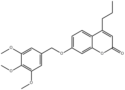 4-propyl-7-[(3,4,5-trimethoxyphenyl)methoxy]chromen-2-one 结构式