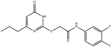 N-(3,4-difluorophenyl)-2-[(4-oxo-6-propyl-1H-pyrimidin-2-yl)sulfanyl]acetamide 结构式