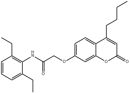 2-(4-butyl-2-oxochromen-7-yl)oxy-N-(2,6-diethylphenyl)acetamide 结构式