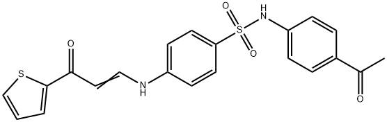 N-(4-acetylphenyl)-4-[[(Z)-3-oxo-3-thiophen-2-ylprop-1-enyl]amino]benzenesulfonamide 结构式