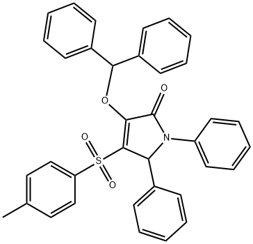 4-benzhydryloxy-3-(4-methylphenyl)sulfonyl-1,2-diphenyl-2H-pyrrol-5-one 结构式