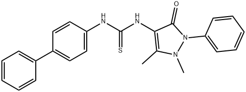 1-(1,5-dimethyl-3-oxo-2-phenylpyrazol-4-yl)-3-(4-phenylphenyl)thiourea 结构式