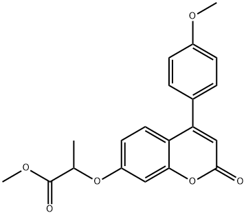 methyl 2-[4-(4-methoxyphenyl)-2-oxochromen-7-yl]oxypropanoate 结构式