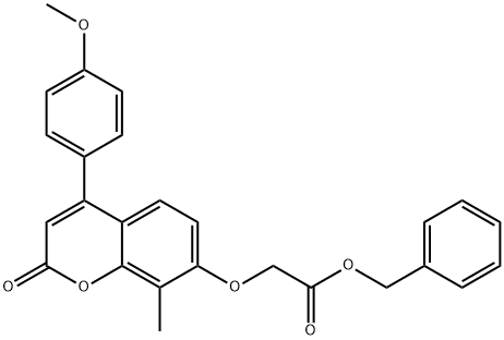 benzyl 2-[4-(4-methoxyphenyl)-8-methyl-2-oxochromen-7-yl]oxyacetate 结构式