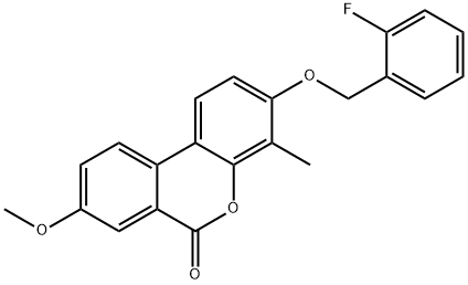 3-[(2-fluorophenyl)methoxy]-8-methoxy-4-methylbenzo[c]chromen-6-one 结构式