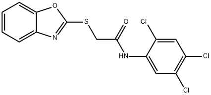 2-(1,3-benzoxazol-2-ylsulfanyl)-N-(2,4,5-trichlorophenyl)acetamide 结构式