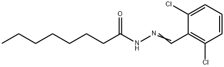 N-[(E)-(2,6-dichlorophenyl)methylideneamino]octanamide 结构式