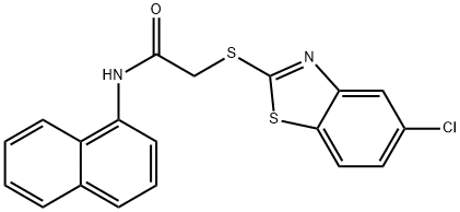 2-[(5-chloro-1,3-benzothiazol-2-yl)sulfanyl]-N-naphthalen-1-ylacetamide 结构式
