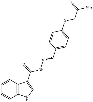 N-[(E)-[4-(2-amino-2-oxoethoxy)phenyl]methylideneamino]-1H-indole-3-carboxamide 结构式