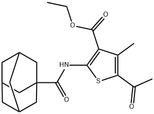 ethyl 5-acetyl-2-(adamantane-1-carbonylamino)-4-methylthiophene-3-carboxylate 结构式