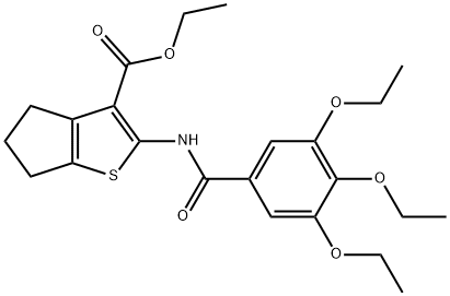 ethyl 2-[(3,4,5-triethoxybenzoyl)amino]-5,6-dihydro-4H-cyclopenta[b]thiophene-3-carboxylate 结构式