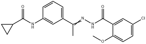 5-chloro-N-[(Z)-1-[3-(cyclopropanecarbonylamino)phenyl]ethylideneamino]-2-methoxybenzamide 结构式