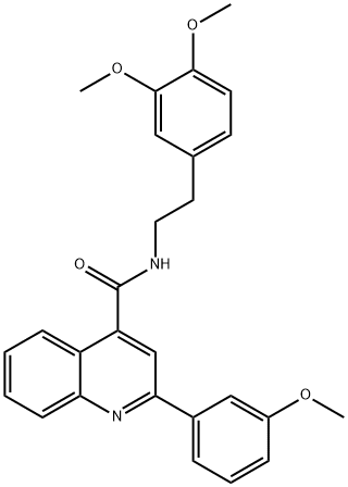 N-[2-(3,4-dimethoxyphenyl)ethyl]-2-(3-methoxyphenyl)quinoline-4-carboxamide 结构式