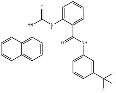 2-(naphthalen-1-ylcarbamoylamino)-N-[3-(trifluoromethyl)phenyl]benzamide 结构式
