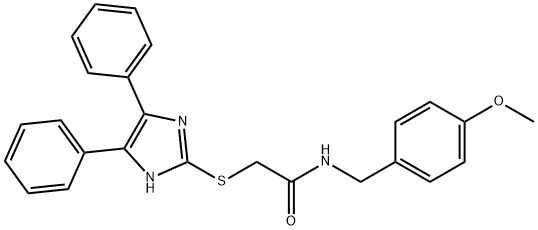 2-[(4,5-diphenyl-1H-imidazol-2-yl)sulfanyl]-N-[(4-methoxyphenyl)methyl]acetamide 结构式