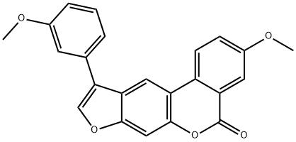 3-methoxy-10-(3-methoxyphenyl)-[1]benzofuro[6,5-c]isochromen-5-one 结构式