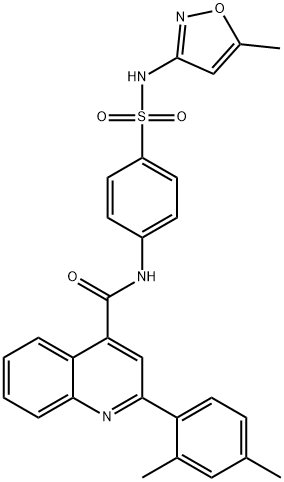 2-(2,4-dimethylphenyl)-N-[4-[(5-methyl-1,2-oxazol-3-yl)sulfamoyl]phenyl]quinoline-4-carboxamide 结构式