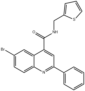 6-bromo-2-phenyl-N-(thiophen-2-ylmethyl)quinoline-4-carboxamide 结构式