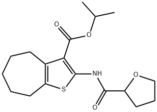 propan-2-yl 2-(oxolane-2-carbonylamino)-5,6,7,8-tetrahydro-4H-cyclohepta[b]thiophene-3-carboxylate 结构式