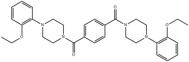 [4-[4-(2-ethoxyphenyl)piperazine-1-carbonyl]phenyl]-[4-(2-ethoxyphenyl)piperazin-1-yl]methanone 结构式