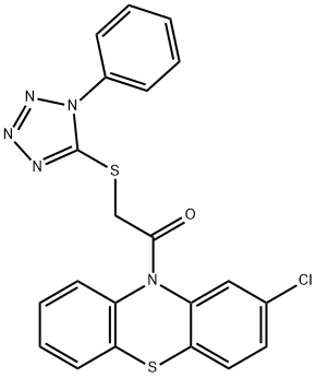 1-(2-chlorophenothiazin-10-yl)-2-(1-phenyltetrazol-5-yl)sulfanylethanone 结构式