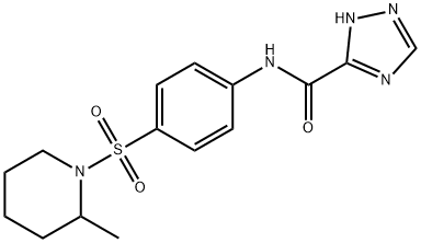 N-[4-(2-methylpiperidin-1-yl)sulfonylphenyl]-1H-1,2,4-triazole-5-carboxamide 结构式