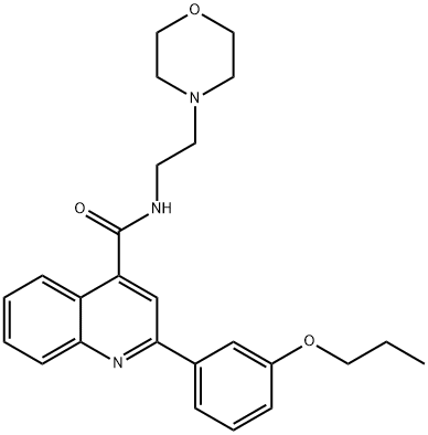 N-(2-morpholin-4-ylethyl)-2-(3-propoxyphenyl)quinoline-4-carboxamide 结构式