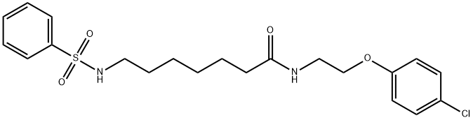 N-(2-(4-氯苯氧基)乙基)-7-(苯基磺酰胺)庚酰胺 结构式