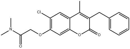 2-(3-benzyl-6-chloro-4-methyl-2-oxochromen-7-yl)oxy-N,N-dimethylacetamide 结构式