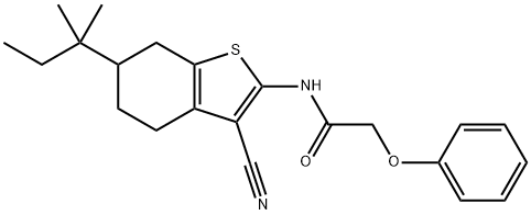 N-[3-cyano-6-(2-methylbutan-2-yl)-4,5,6,7-tetrahydro-1-benzothiophen-2-yl]-2-phenoxyacetamide 结构式