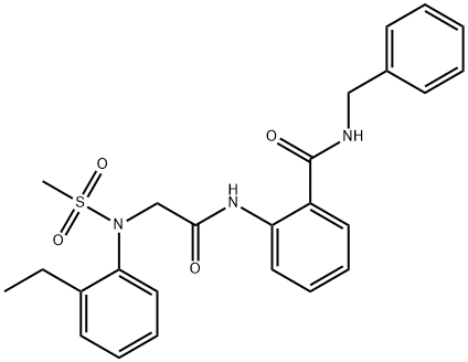 N-benzyl-2-[[2-(2-ethyl-N-methylsulfonylanilino)acetyl]amino]benzamide 结构式