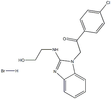 1-(4-氯苯基)-2-(2-羟乙基氨基)-2H-苯并咪唑-1-基)乙烷-1-酮氢溴酸盐 结构式